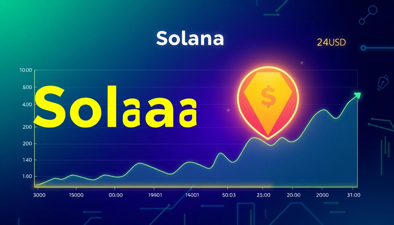 Visualize the current solana price in USD with an engaging infographic displaying market trends and trading volume.